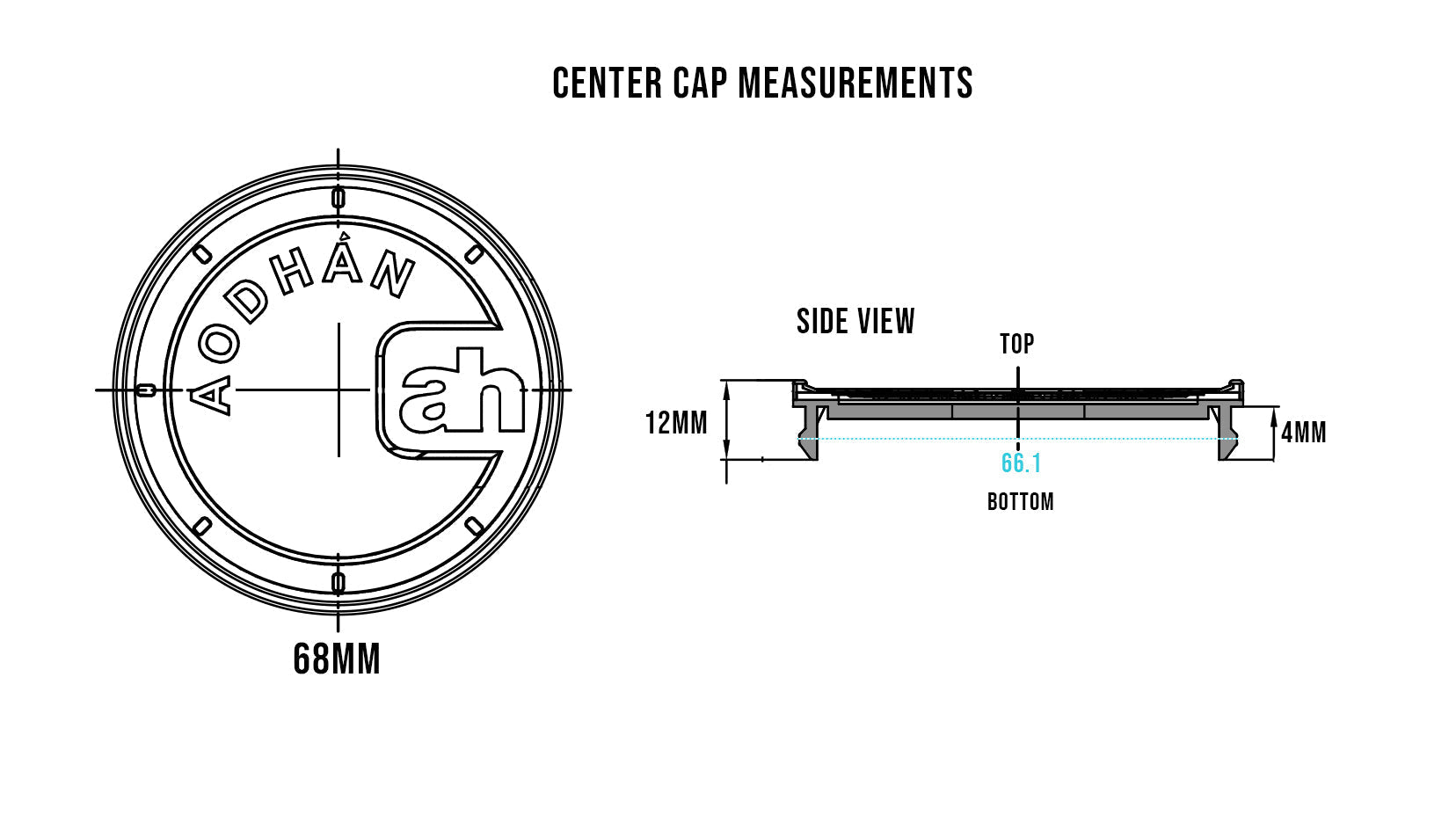 Center Cap Fits DS Series
