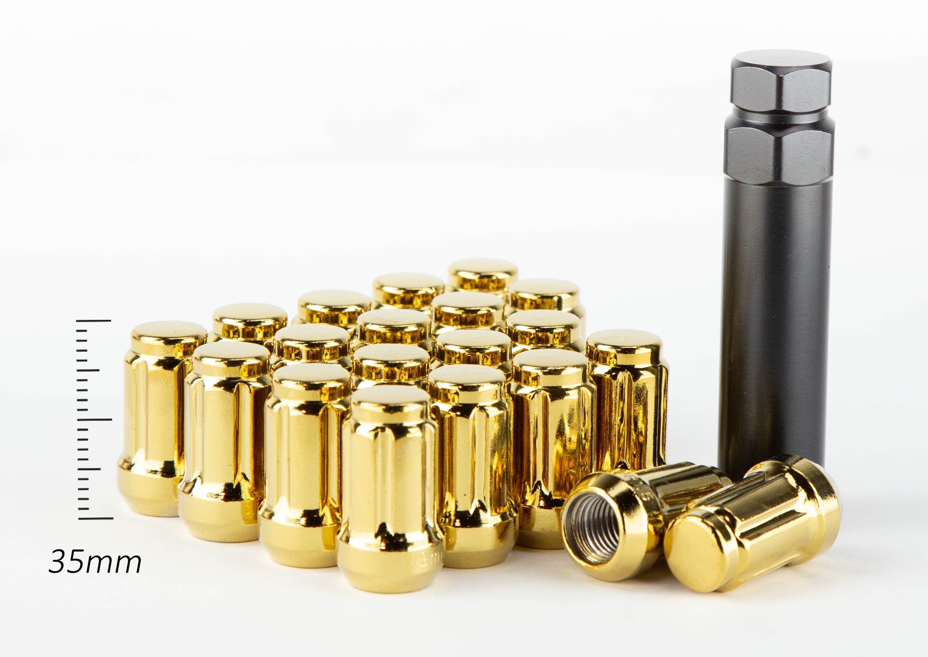 Aodhan Spline Lug nuts Set - Conical Seat ,35mm Overall Size